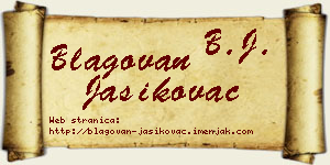 Blagovan Jasikovac vizit kartica